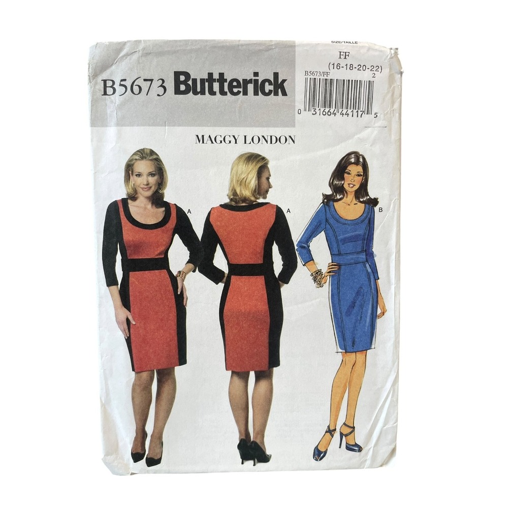 Butterick Sewing Pattern Misses 16-18-20-22 B5673 Maggy London Dress FF